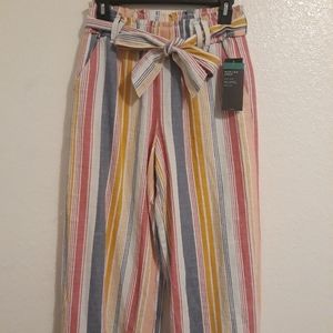 NWT Wide Cropped Striped Pants